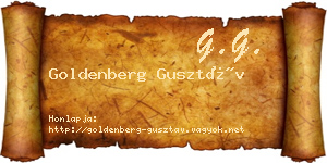 Goldenberg Gusztáv névjegykártya